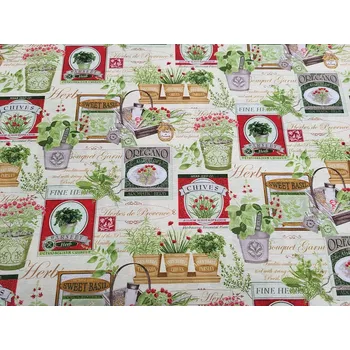 BYTEMA Dekorační látka BOTANIK terakota šíře 280