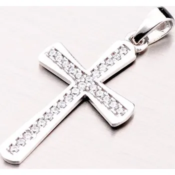 Přívěsek Přívěsek bílé zlato 585 zirkon kříž 43-21637