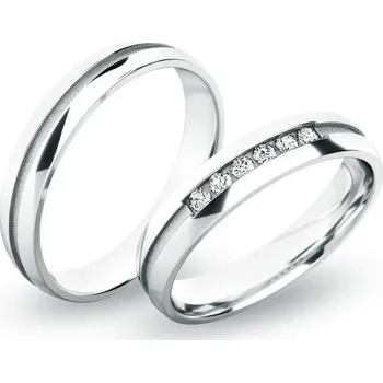 Prsten Snubní prsteny bílé zlato 585 zirkon 0.120 ct G/SI SP-61059