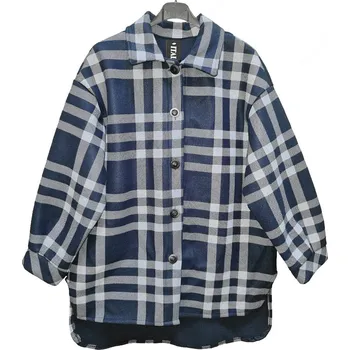 Dámský kabát Dámský košilový kabát modrý UNI (L/XL)