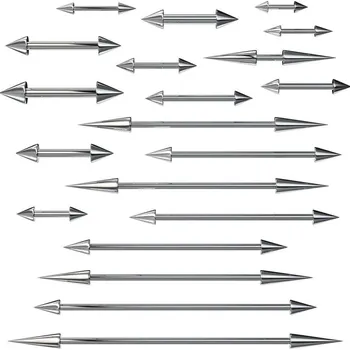Piercing Piercing chirurgická ocel činka s hroty (1,2 x 6 x 3/3)
