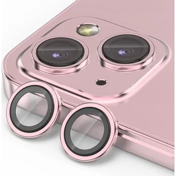 Tvrzené sklo (Tempered Glass) ENKAY pro Apple iPhone 15 / 15 Plus - na čočku kamery - růžové