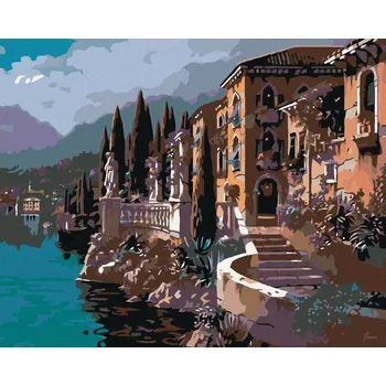 Diamondi Diamantové malování - PŘÍMOŘSKÝ DOMEK Rozměr: 40x50 cm, Rámování: bez rámu a bez vypnutí plátna