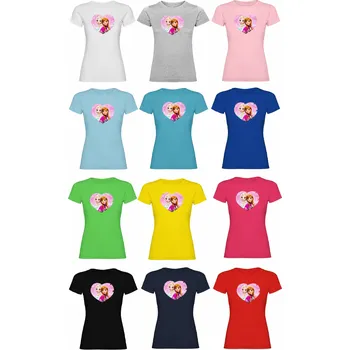 Dívčí mikina Tričko Frozen Elsa a Anna Heart Barva: Červená, Velikost: 3XL, Pohlaví: Dámské