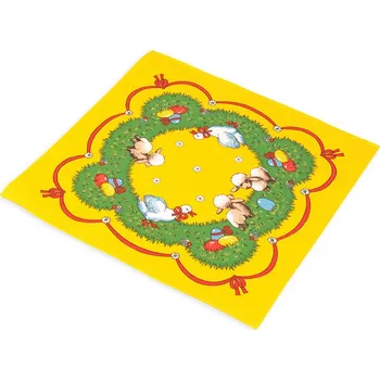 Velikonoční dekorace Ubrousek Velikonoce - Husičky a beránci, 42x42 cm (Kuchyňské ubrusy velikonoční)