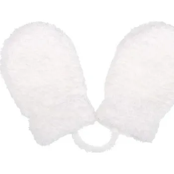 Rukavice Kojenecké zimní rukavičky bez palečku lama - PRUŽNÉ sloní kost - 0-4měs.