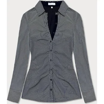 Dámská halenka Modrá pruhovaná dámská halenka s límečkem, odstíny modré S (36) i392_22161-46