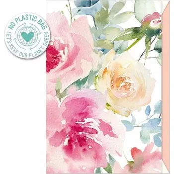 Artebene přání ražené s obálkou Květy 11 x 17 cm