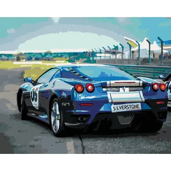 Diamondi Diamantové malování - SPORTOVNÍ MODRÉ AUTO FERRARI Rozměr: 40x50 cm, Rámování: bez rámu a bez vypnutí plátna