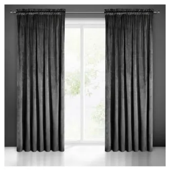 Sprchový závěs Závěs Velvet 140/250 cm s gumkou - černá