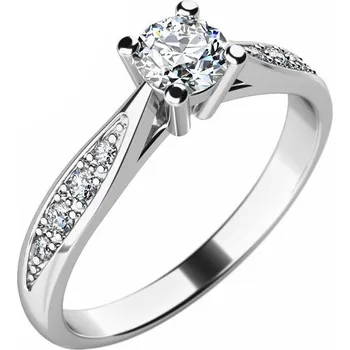 Oblečení a móda Dámský prsten bílé zlato 585/1000 přírodní diamant 0.366 ct G/SI 10745D velikost 51