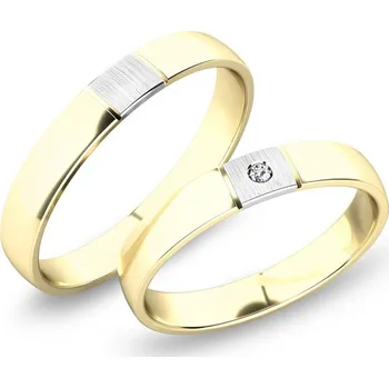Prsten Snubní prsteny žluté zlato 585 zirkon 0.022 ct G/SI SP-248Z