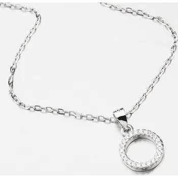 Náhrdelník Dámský náhrdelník stříbro 925 zirkon SETST-15306R délka 45 cm