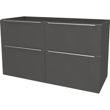 Koupelnový nábytek Mailo, koupelnová skříňka 121 cm, chrom madlo, Multidecor, Šedý diamant