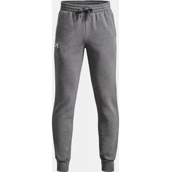 Chlapecké kalhoty Chlapecké tepláky Under Armour UA Rival Fleece Jogge 1379787-025 Šedá YMD