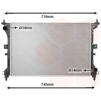 Chladič motoru Chladič, chlazení motoru VAN WEZEL 52012711