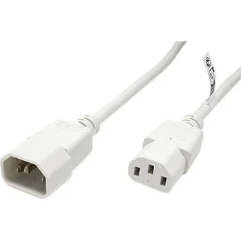Napájecí kabel ROLINE GREEN Kabel síťový prodlužovací, IEC320 C14 - IEC320 C13, LSOH, 1,8m, bílý - 19.44.1016