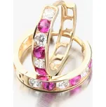 Dámské náušničky bílé zlato 585 zirkon kroužky 612A-003