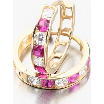 Náušnice Dámské náušničky bílé zlato 585 zirkon kroužky 612A-003