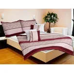 Povlečení KAROLINE 013 vínové pruhy, krep, 140x200cm + 70x90cm