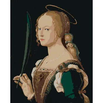 Diamondi Diamantové malování - SVATÁ JUSTÝNA (B. MONTAGNA) Rozměr: 40x50 cm, Rámování: bez rámu a bez vypnutí plátna