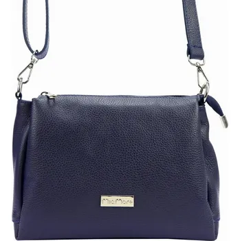 Kabelka Malá/střední tříoddílová kožená modrá crossbody kabelka Mia More no. 002