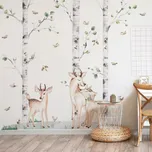 YokoDesign Samolepka na zeď do dětského pokoje Břízy a jelínci