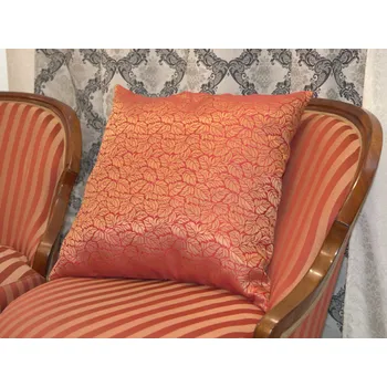 Polštář HEDVA ČESKÝ BROKÁT Povlak na polštář 50x50 Ondrát LÍSTEČKY vínový