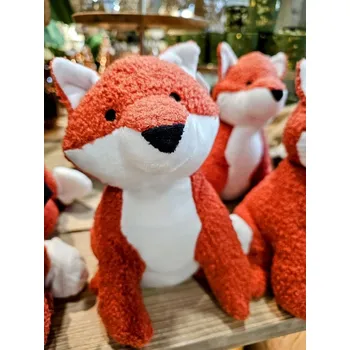 Rezavá dveřní zarážka liška Fox - 15*14*22 cm