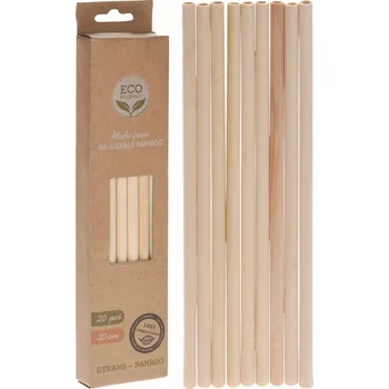 ECO Friendly bambusová brčka 20 cm 20 ks