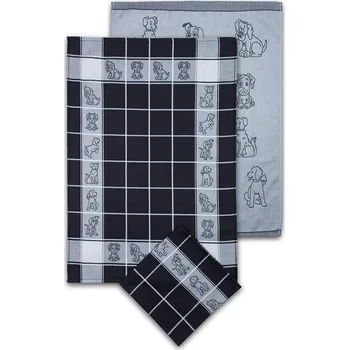 Utěrka Svitap Kuchyňské utěrky PEJSCI dezén:: pejsci černé - 3 ks