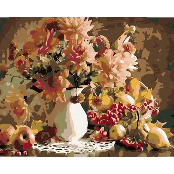 Hračka Diamondi Diamantové malování - KVĚTINY VE VÁZE Rozměr: 40x50 cm, Rámování: bez rámu a bez vypnutí plátna