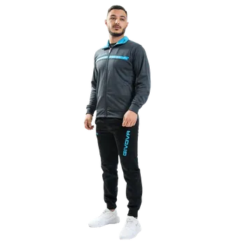 tepláková souprava givova One Full Zip tmavě šedá/tyrkysová 2324 L