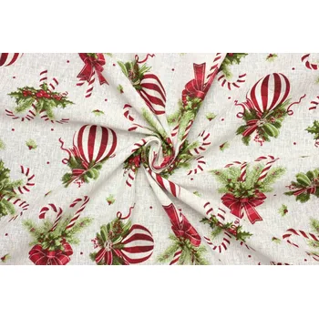 Dekorační látka - Vánoční vzor - 6378 bílá 1.3899999856948853 m