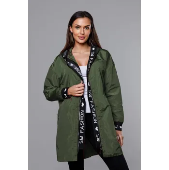 Dámská cargo bunda Tenká bunda pro ženy v khaki barvě s ozdobnou lemovkou CHVX6 SWEST, odstíny zelené L (40) i392_21471-49
