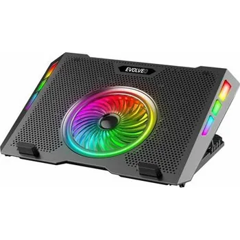Příslušenství pro notebook EVOLVEO Ania 16, chladicí podstavec pro notebook 10-17", 5x ventiátor, RGB podsvícení