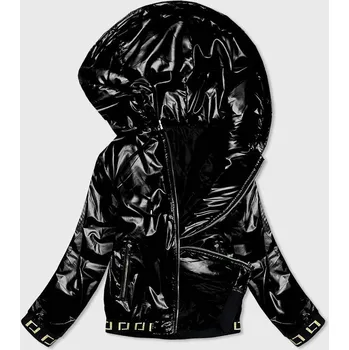 Dámská cargo bunda Krátká černá bunda pro ženy s kapucí BCQ SWEST, odstíny černé XXL (44) i392_19172-48