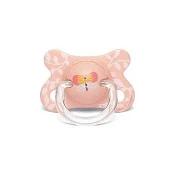 Suavinéx šidítko FUSION anatomické silikon 2-4m - ORANŽOVÝ MOTÝL