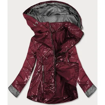 Dámská cargo bunda Lesklá prošívaná bunda pro ženy v bordó barvě 7B3 SWEST, odstíny červené 50 i392_16824-28