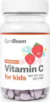 GymBeam Vitamín C pro děti jahoda 120 cucacích tbl.