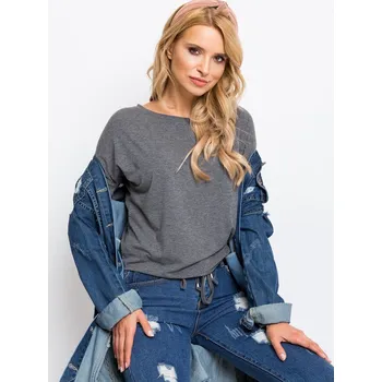 Dámská halenka Základní tmavě šedá dámská halenka s dlouhými rukávy FPrice, S i523_2016102406785