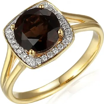 Prsten Diamantový prsten Margott, kombinované zlato a citrín Velikost: 47, Materiál: Kombinované zlato, Druh kamene: Záhněda