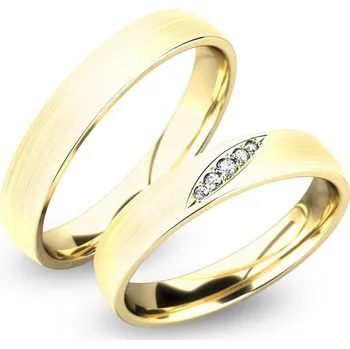 Prsten Snubní prsteny žluté zlato 585 zirkon 0.030 ct G/SI SP-61038