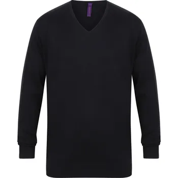 Pánský svetr Henbury Pánský lehký svetr do V H720 Navy M