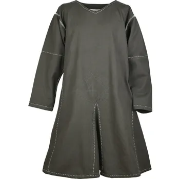 Battle Merchant Středověká tunika s dlouhým rukávem Kragelund, tmavě olivově zelená