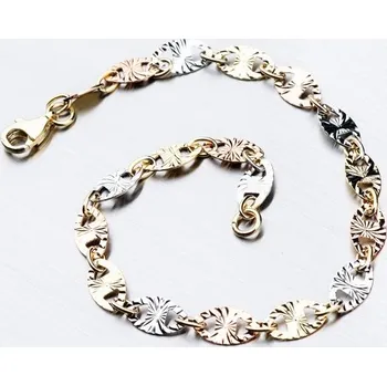 Náramek Dámský náramek zlato mix 585 44-1710 délka 17 cm