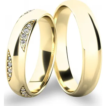 Prsten Snubní prsteny žluté zlato 585 zirkon 0.092 ct G/SI - SP-61066Z