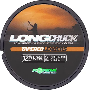 KORDA LongChuck Tapered Leaders Clear 0,30-0,47 mm/5x 10 m