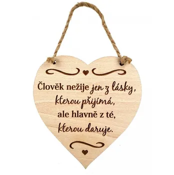 Amadea 39189-00 dřevěné srdce s textem