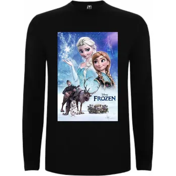 Tričko s dlouhým rukávem Frozen Wallpaper Barva: černá, Velikost: 122/128 - 6/7let